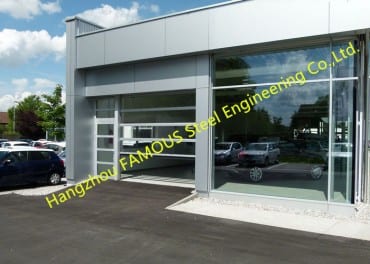 Portes de vitrage de capteur de portes de façade en verre se pliantes de panneau extérieur en aluminium pour l'usage de salle d'exposition de voiture