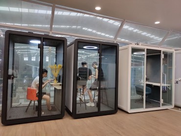 Sala de Quarentena de Cabine Telefônica Ready Made Contêineres Minimalist Office Pods Escritório temporário para Espaços de Coworking Banheiro