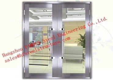 As portas dobro de vidro do quadro de alumínio personalizaram a porta transparente com painel de vidro moderado
