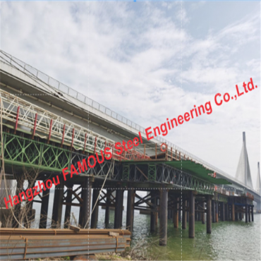 Градежна компанија за градба на автопат железница со искривени и заоблени челични I-Girder Truss Bridge