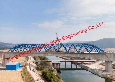 Skæv buet stål I-bjælke Truss Bridge Construction for Highway Railway