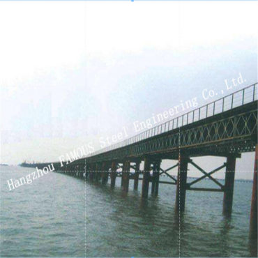 Монтажа монтажне конструкције челичног моста Баилеи са једном траком са више размака