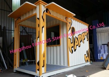 Casa modular pré-fabricada de contêineres para uso comercial, solução barata para edifícios de contêineres de caixa expansível