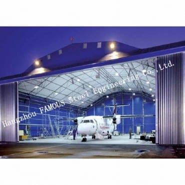 Eyakhiwe ngaphambili eWide Span Airbus A380 Steel Sheltering Aircraft Hanger Building with Sliding doors