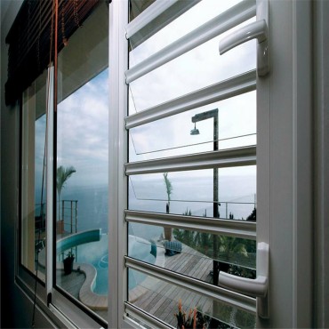 Aluminiomu Jalousie Louver Windows pẹlu Apapo Iboju – Iji lile Ipa Didara Gilasi Windows Wall