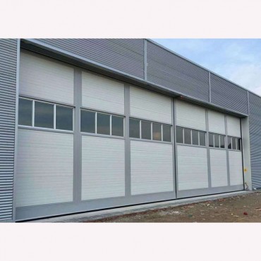 Chinese Professional China PU-Panel Automatic Folding Sliding Aircraft Garage Door