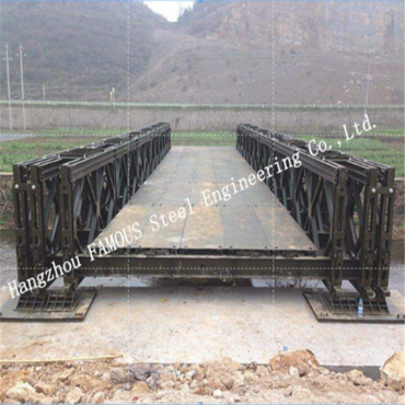 Hot Galvanized Double Lane Pre – Injineered Bailey Bridge Dhismaha Birta 200 Nooca