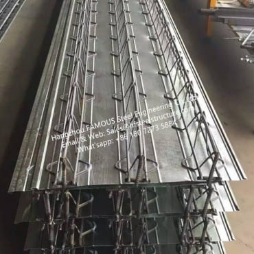 Encofrado de suelo de acero compuesto de cubierta de viga de armadura de barra de acero Kingspan para construcción de entresuelo de losa de hormigón