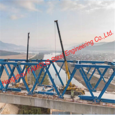 Curved String Steel Truss Stiffened Continuous Beam Structure High Speed ​​Railway Bridge