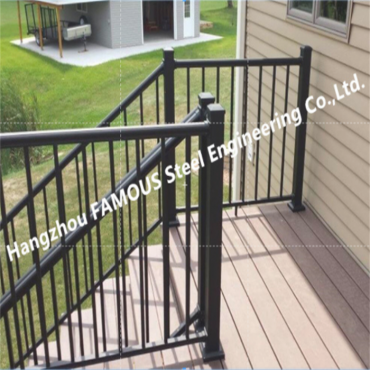 Skräddarsydd räcke för trappsteg i aluminium för räcke för balkongtrappor