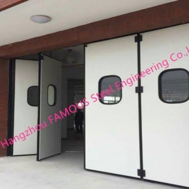 Pintu Akordion Pengedap Aluminium Berbilang Panel Pintu Garaj Industri Berengsel Lipat Untuk Gudang