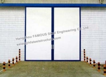 Sectional Horizontal Industrial Sliding Doors With Access Pedestrian Door For Workshop Carport