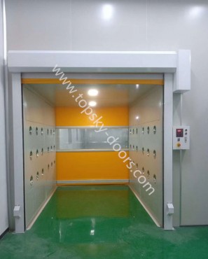Saves Space Flexible Installation Industrial High Speed PVC Door with Transparent Windows