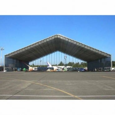 Prefabricated Wide Span Airbus A380 Steel Sheltering Aircraft Hanger Building with Sliding doors