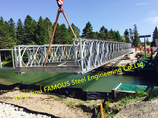 Army Portable Steel Bailey Bridge Painted Or Hot Dip Surface Treat Earthquake Heavy Snow Bearing