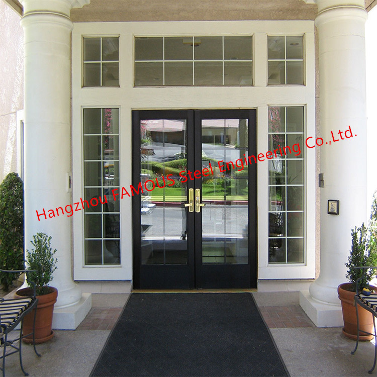 Commercial Aluminum Glass Door For Residence  Glass Sliding Partition in Black Aluminum Frames (4)_副本
