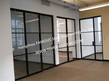 Commerciële aluminium glazen deuren/ramen voor glazen schuifwanden in zwarte aluminium frames