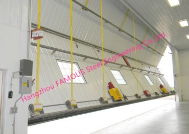 Dual Panel Hydraulic Hangar Door Upper Folding Industrial Garage Doors များ Hard Metal Sandwich Panel ဖြင့်