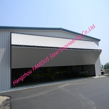 Dual Panel Hydraulic Hangar Door Upper Folding Industrial Garage Doors With Hard Metal Sandwich Panel