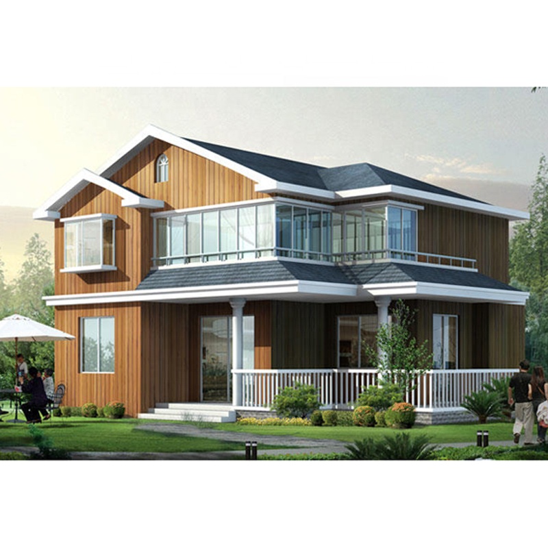 Furnished light steel structure prefabricated luxury villa two story prefab house 1