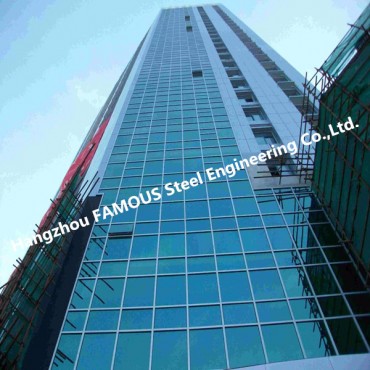 Double Glazed Lapisan Kaca Facade Wall Gorden Building Multi Storey Steel Kanggo Mal Bisnis