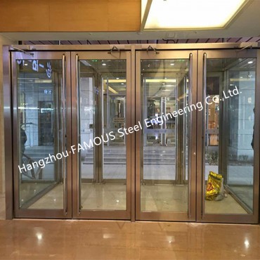 Modern kommersiell dekorativ ljudproff glasdörr sväng aluminiumram glasdörr till salu