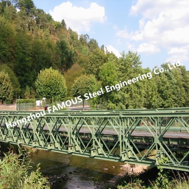 Kuyika Mosavuta Modular Steel Bailey Bridges Single Lane HD200 Type Galvanized Bridge
