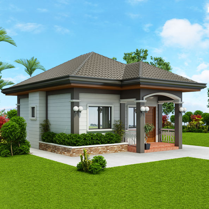 One Storey Two Bedroom Prefabricated villa Building Steel Structure Prefab House