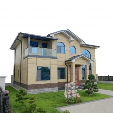 China Fácil de montar Casa prefabricada con marco de acero ligero Villa prefabricada de lujo de dos pisos