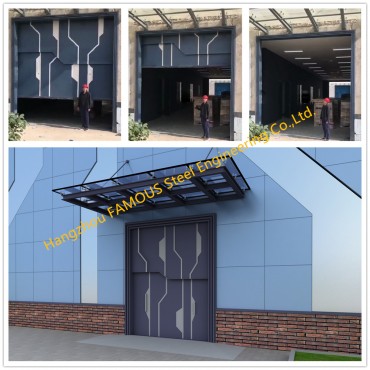 Ngritja e dyerve të çelikut me panel vertikal me ngritëse derë sektoriale industriale për përdorim në garazh