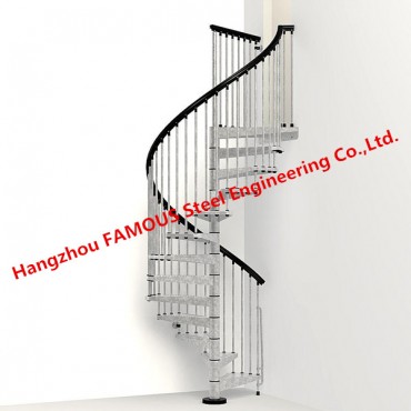 High-strength Rotating Spiral Steel Staircase for Domestic or Commercial Use