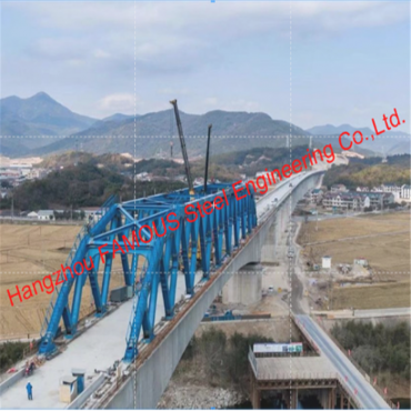 曲弦鋼トラス強化連続梁構造高速鉄道橋