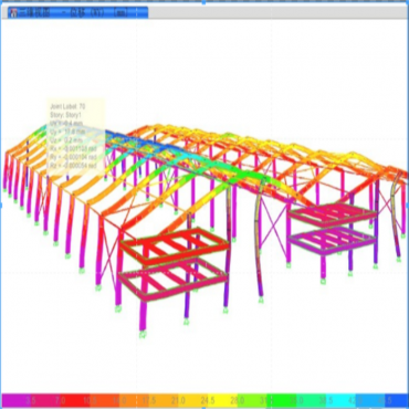 Projetos de engenharia estrutural do local 3D com forma/tamanho componentes exatos
