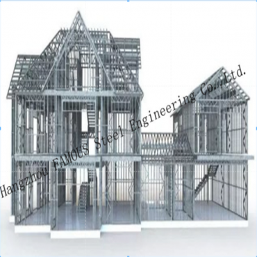 Byggdesign med stålramme av stålkonstruksjoner og konstruksjon av det kjente arkitektfirmaet
