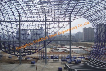 Bangunan Keluli Bumbung Kubah Span Panjang Projek Struktur Rangka Angkasa Pemasangan Pantas