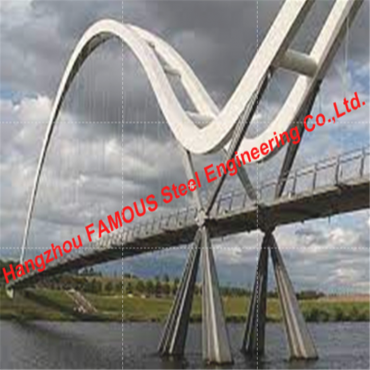 Proxecto de subministración Construción de plataforma de ponte de aceiro con arco amarrado con viga de arco de arco