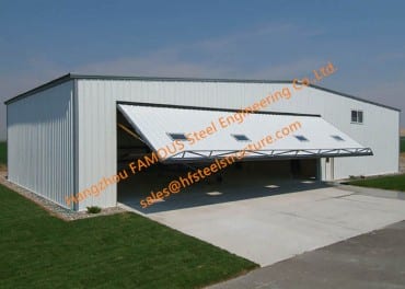Vertical Bi Folded Hangar Door Solution Light Steel Single Panel Hydraulic Door Airplane System