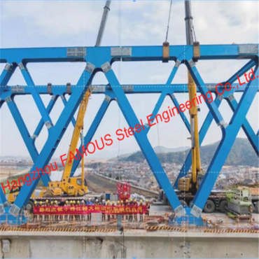 String Steel Truss Stiffened Continuous Beam Structure High Speed ​​Railway Bridge
