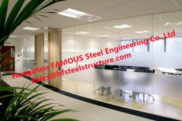 Solid Interior Aluminium Frame  Movable Glass Office Partitions