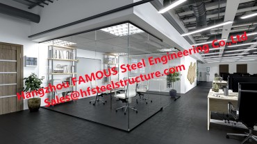 Масивна вътрешна алуминиева рамка, подвижни стъклени офис прегради