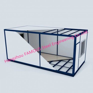 Flat Pack Sandwich Panel Container House Living Unit Prefab Modilè Akomodasyon Kay