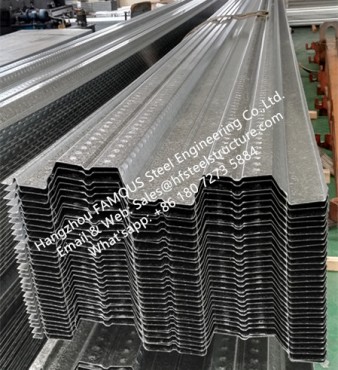 Platelage de plancher en métal Bond-dek ou profil équivalent de platelage de plancher en acier galvanisé Comflor 80, 60, 210