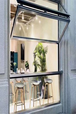 Nejnovější design moderní ruční hliníková skládací skleněná okna pro kávu v baru
