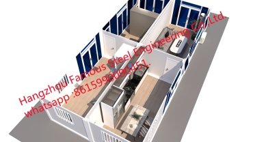 Casa de contenidors personalitzada prefabricada per a edificis d'oficines i llar